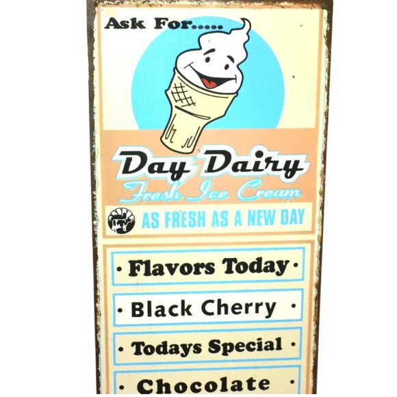 Tin Vintage Look Ice Cream Signs Kitchen Dining Decor Country Farmhouse - Picture 3 of 7